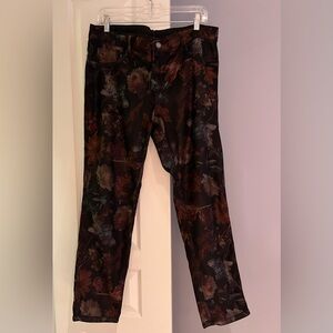 Floral reverse to black jeans